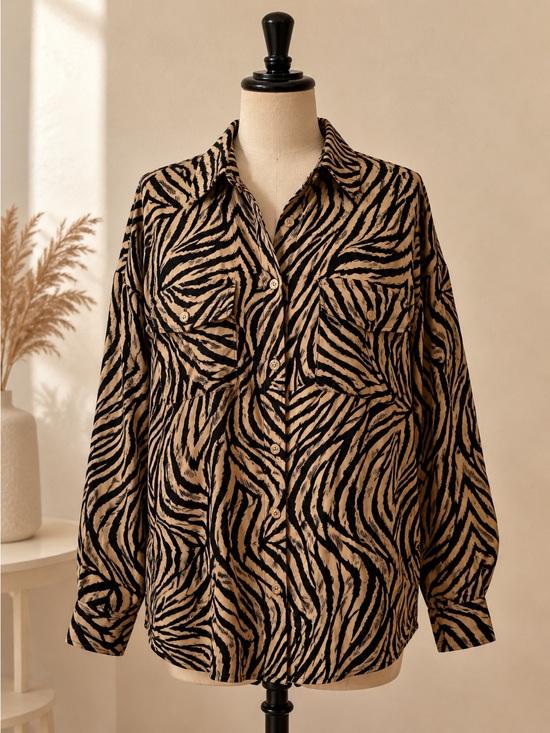 No brand Tops - Trendy Zebra Print blouse – Size L